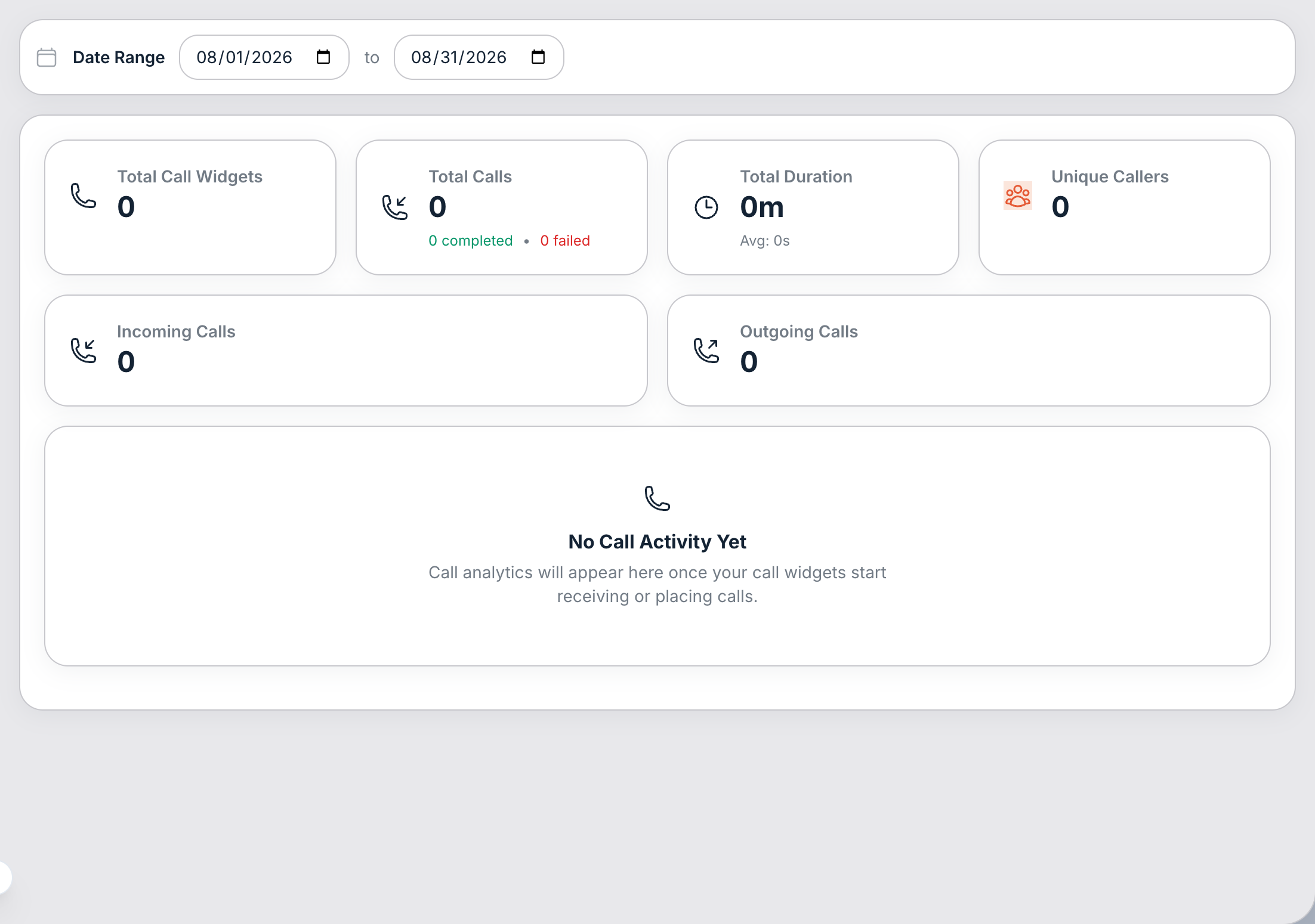 Calls Overview.