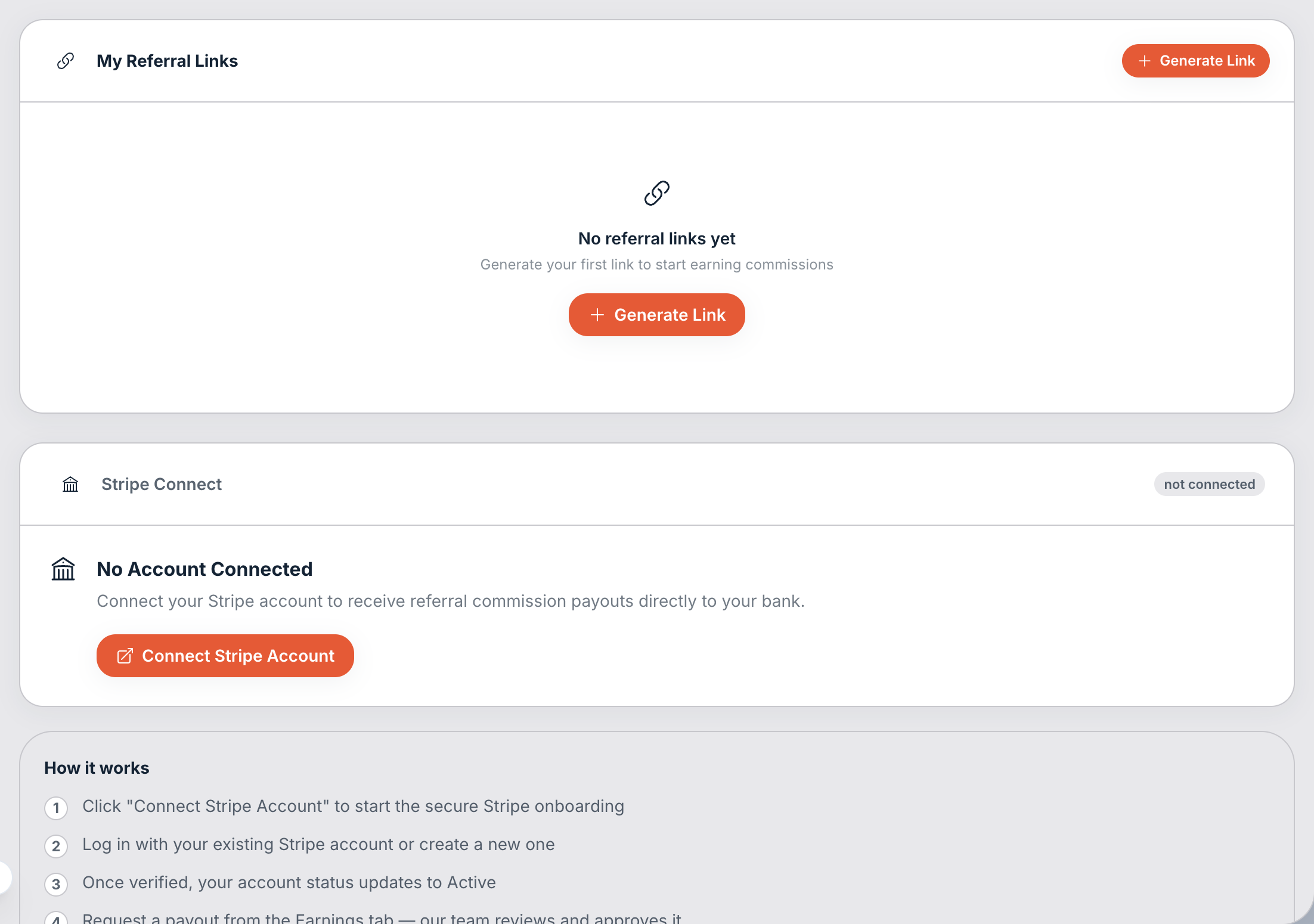 Referrals → My Referral Links.